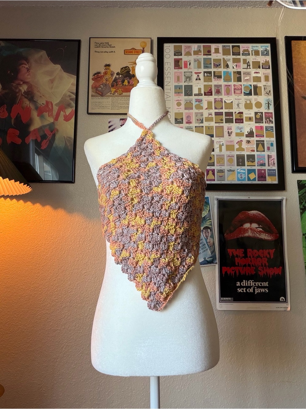 crochet scallop shell halter top